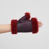 Tilbehor Jakke | Sandy Faux Shearling Handsker Burgundy