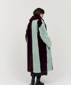 Toj Jakke | Katie Coat Burgundy And Mint Stripe