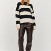 Toj Jakke | Heidi Jumper Sort Og Creme Stripe