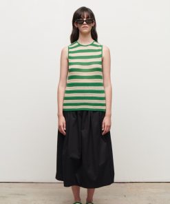 Toj Jakke | Fay Knit Vest Green Stripe