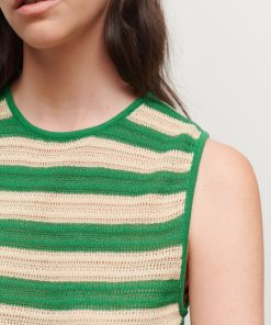 Toj Jakke | Fay Knit Vest Green Stripe