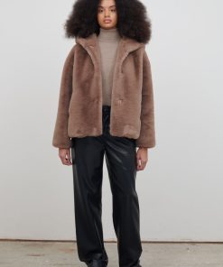 Toj Jakke | Daisy Faux Fur Coat Champignon