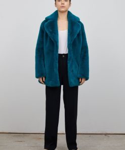 Toj Jakke | Heather Faux Fur Coat Kingfisher