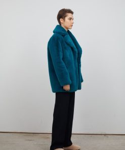 Toj Jakke | Heather Faux Fur Coat Kingfisher