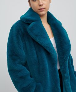 Toj Jakke | Heather Faux Fur Coat Kingfisher