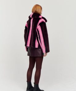 Toj Jakke | Traci Coat Burgundy Stripe