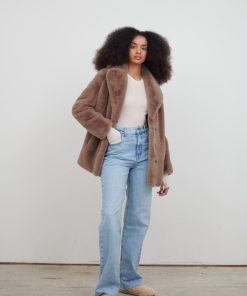 Toj Jakke | Heather Faux Fur Coat Champignon