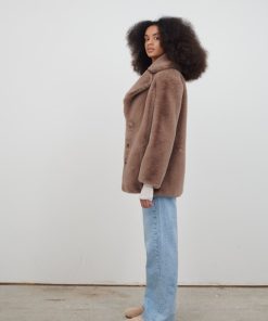 Toj Jakke | Heather Faux Fur Coat Champignon