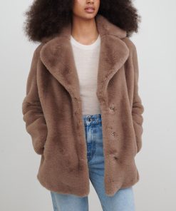 Toj Jakke | Heather Faux Fur Coat Champignon