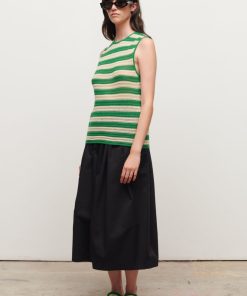 Toj Jakke | Fay Knit Vest Green Stripe